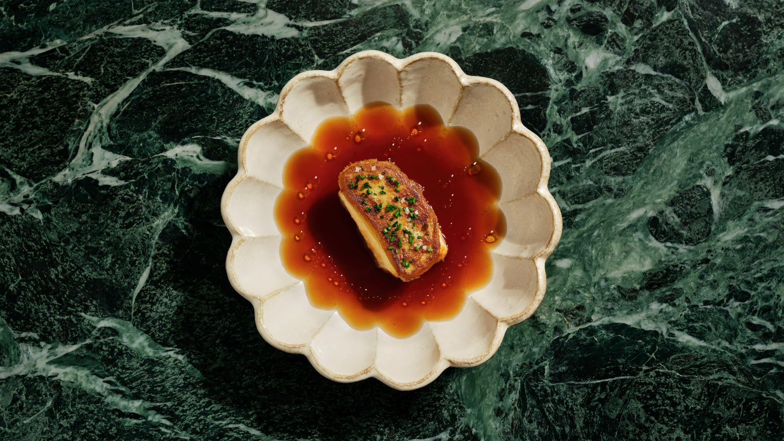 Vow’s cultured Japanese quail foie gras, served in the style of agedashi tofu. Photo: courtesy of Vow