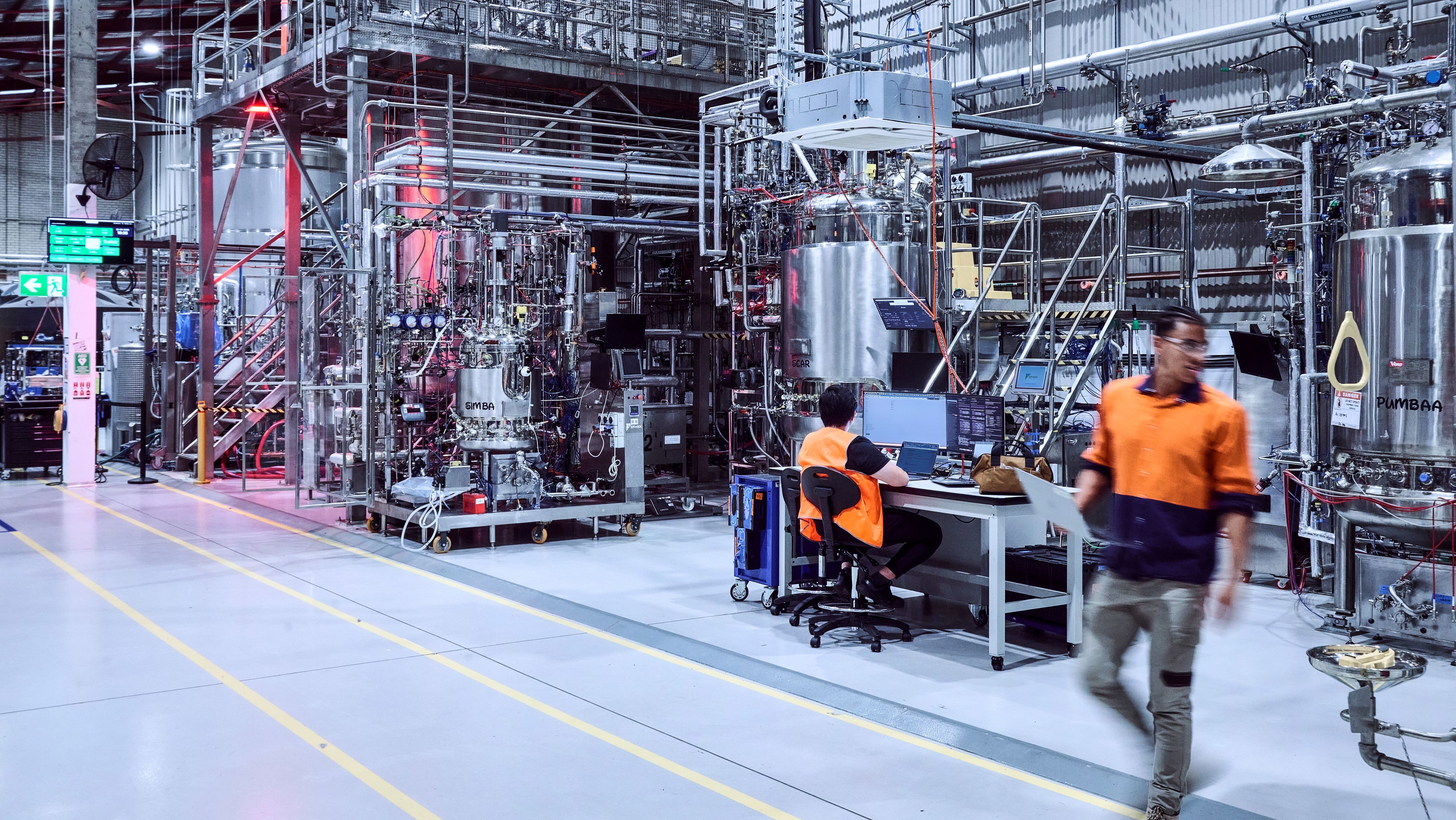 Vow’s factory in Alexandria, where several of the bioreactors are named after characters from The Lion King. Photo: Nic Walker