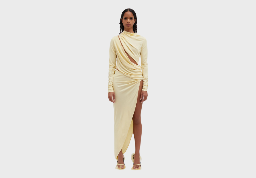 Chrisopher Esber Framed draped slice dress