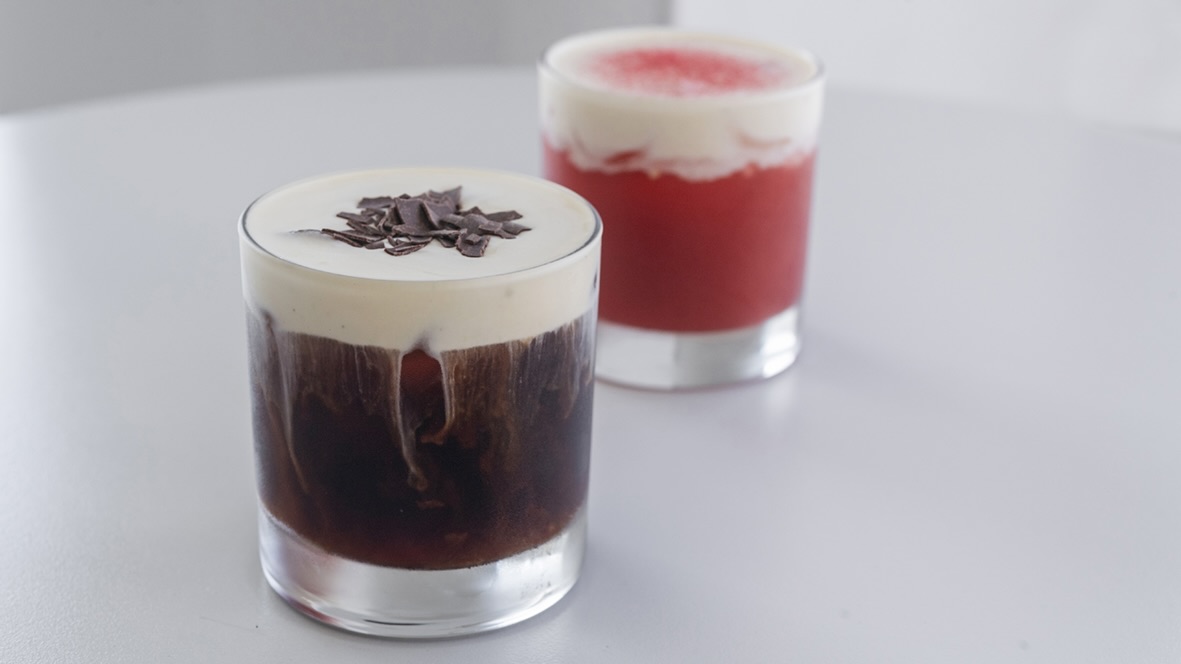 Two-toned drinks at Algorithm, Sydney. Photo: Yusuke Oba