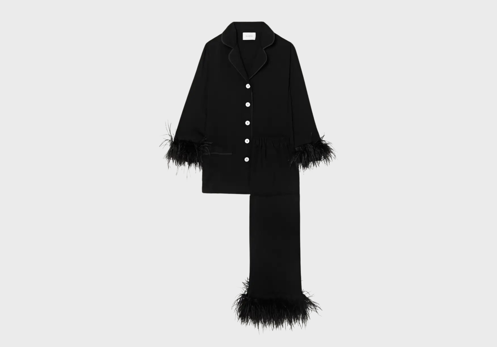 Sleeper feather-trimmed pyjamas
