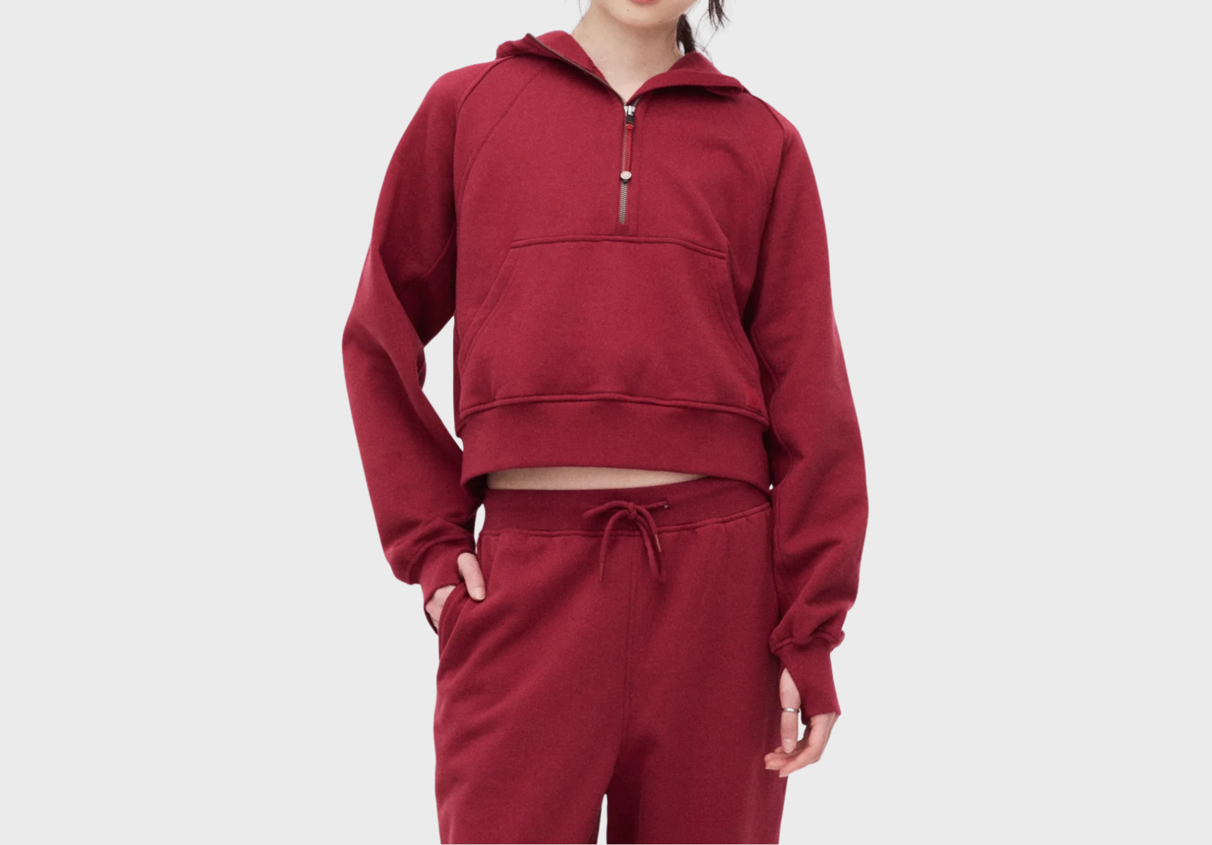 Organic cotton half-zip hoodie