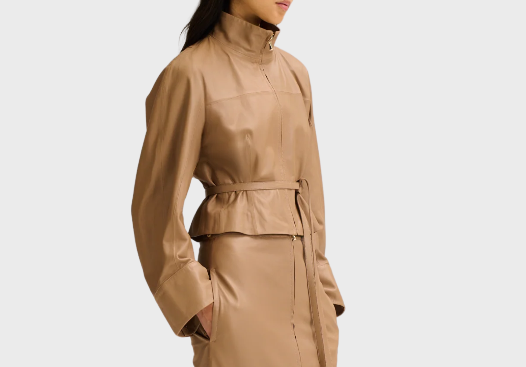 Scanlan Theodore Leather Funnel-Neck jacket