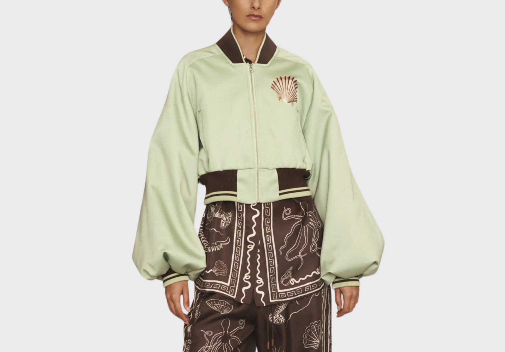 Alemais Opal Mint bomber jacket