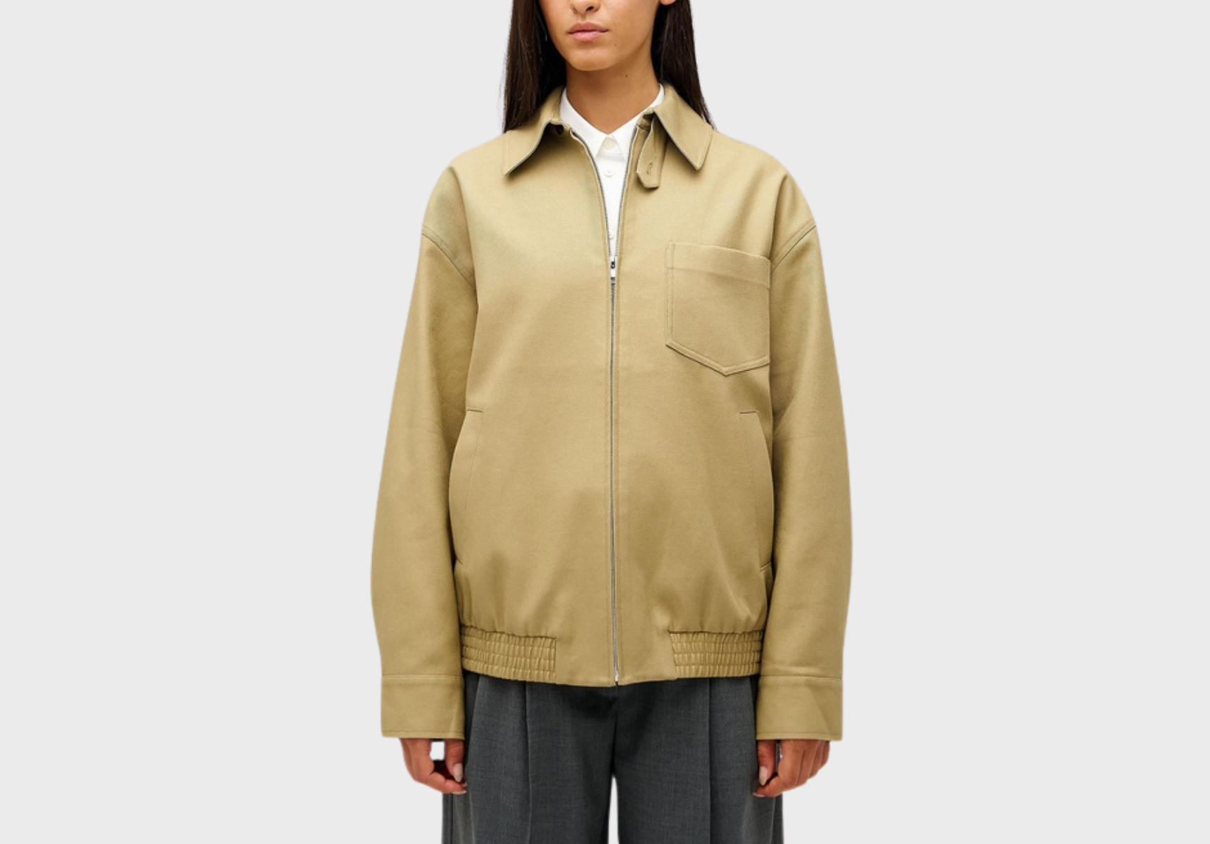 Oroton cotton twill bomber