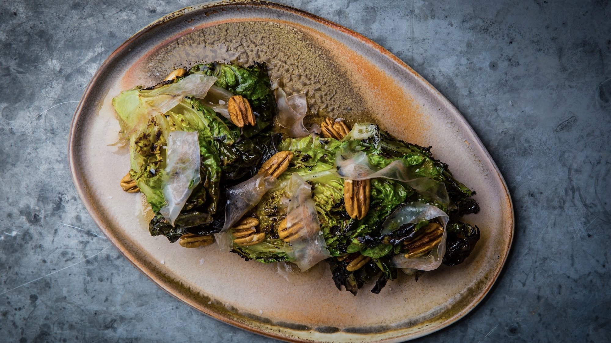 ”Grilling salad with fire creates this rich, immediate, intense contrast of juicy and crisp.” Photo: Courtesy of Firedoor / Nikki To