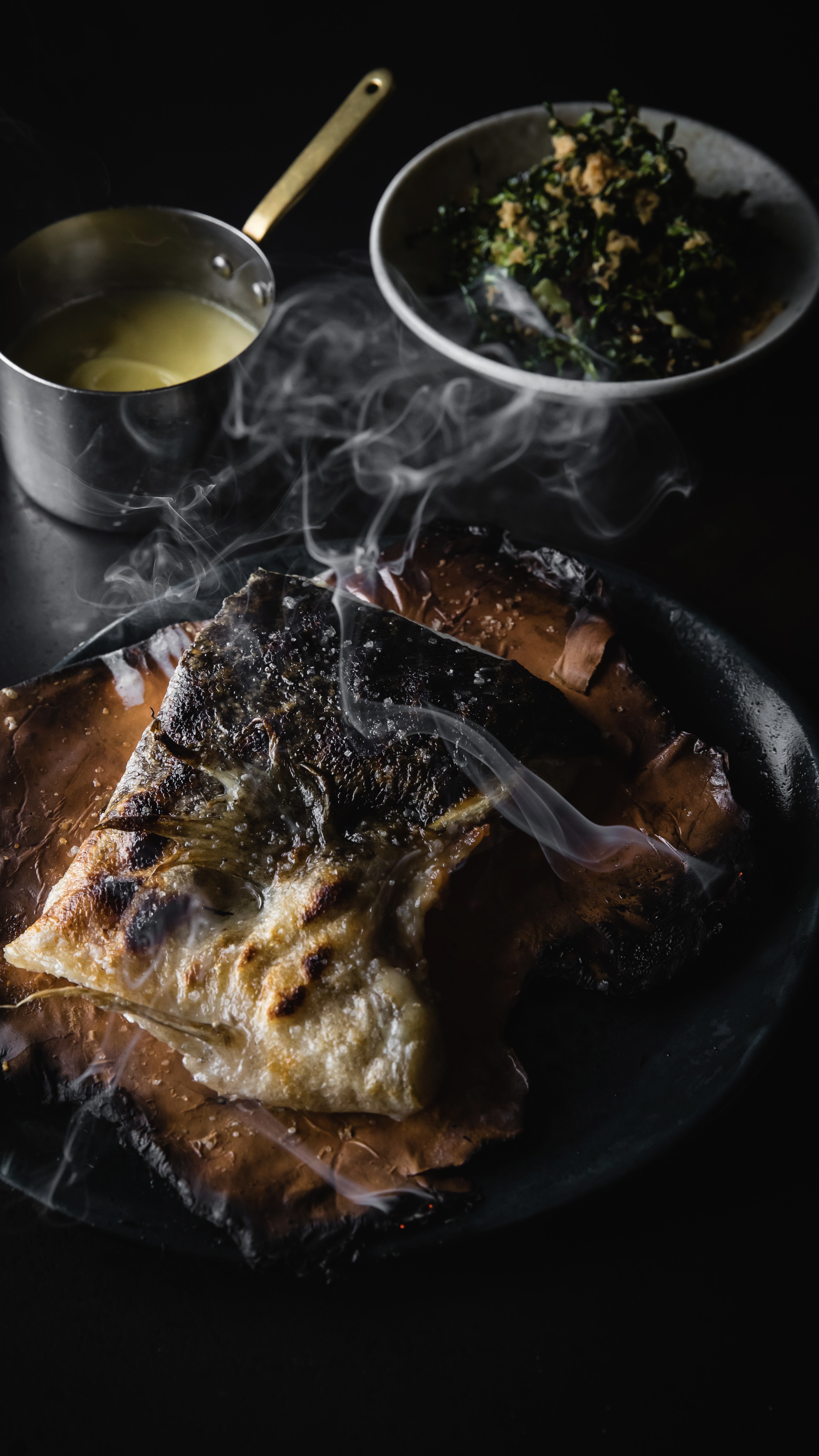 ”I wanted the contrast of barbequed skin with this creamy flesh underneath.” Photo: Courtesy of Firedoor / Nikki To