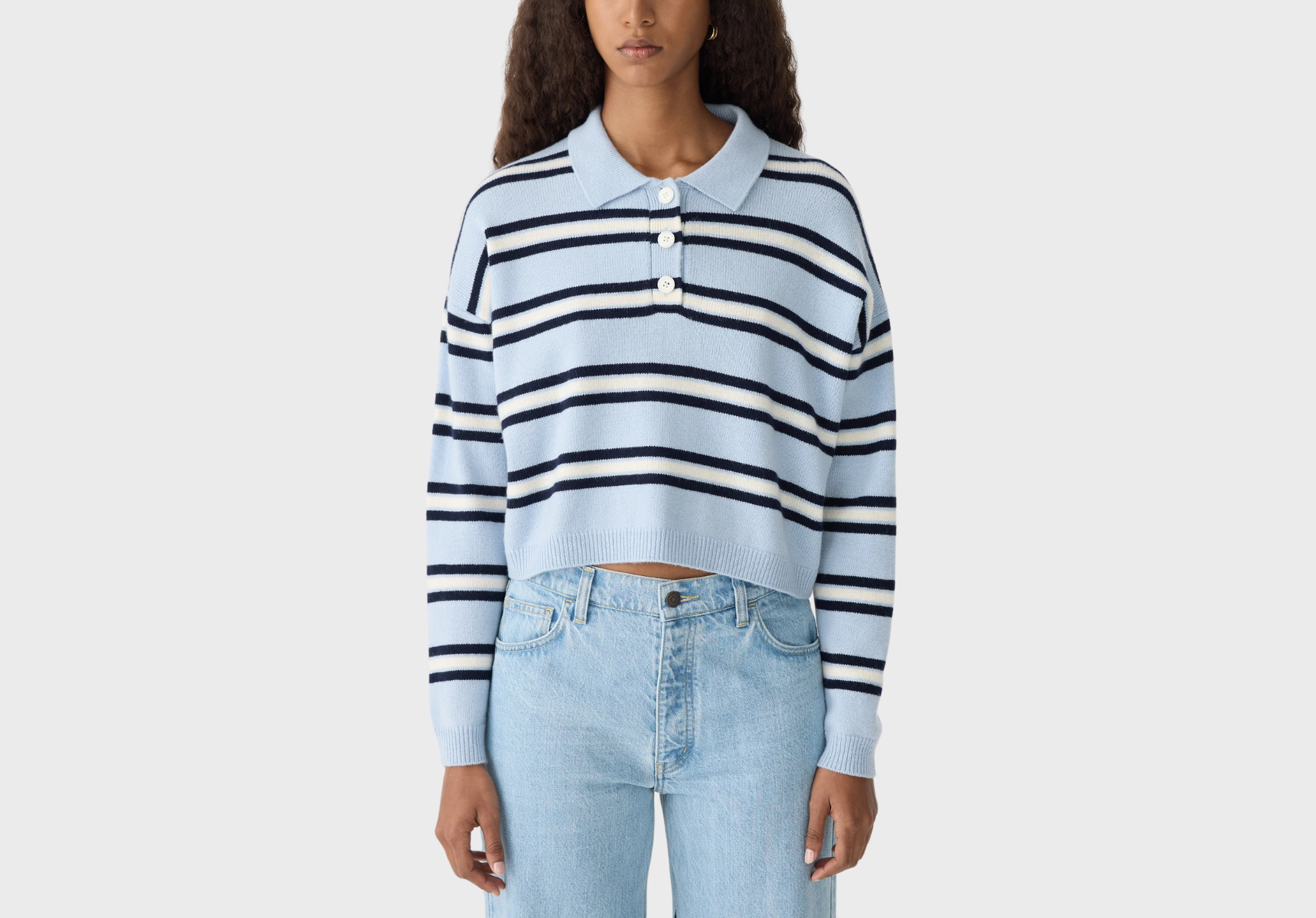 Bassike striped polo knit