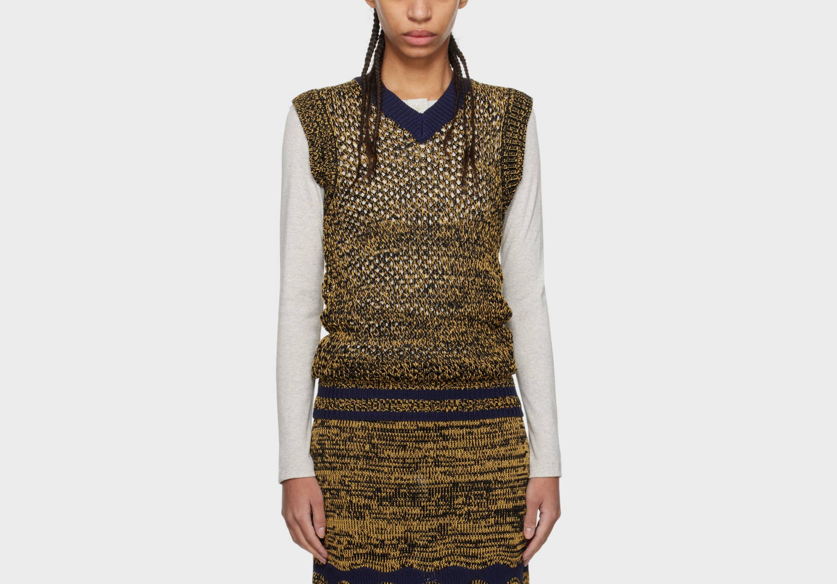 Wales Bonner Mouline Yarn Shade knit vest