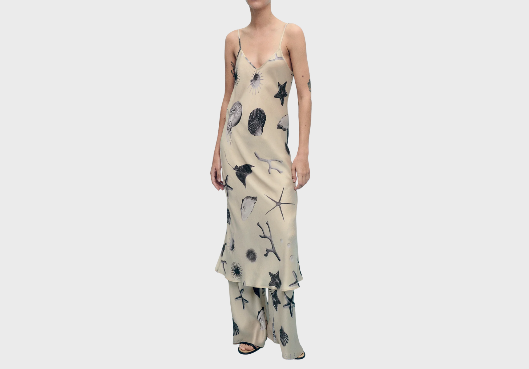 Silk Laundry Seashells ’90s slip dress