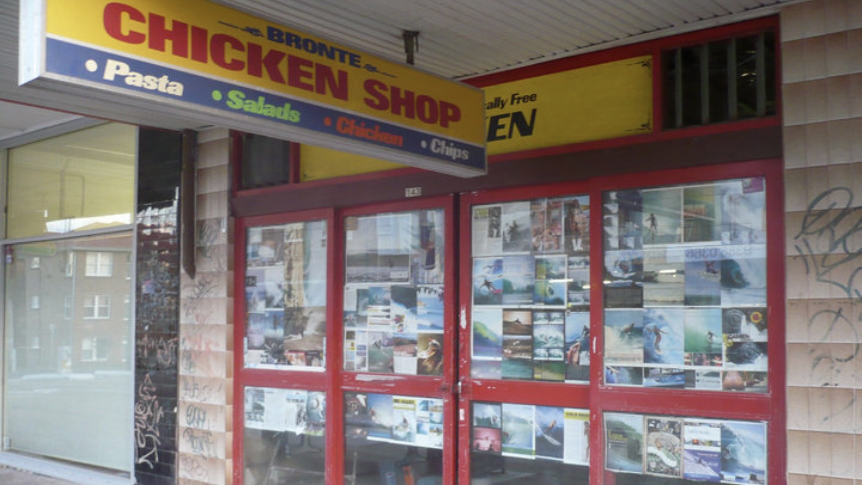 The “super run-down and dodgy” chicken shop. Photo: courtesy of Three Blue Ducks