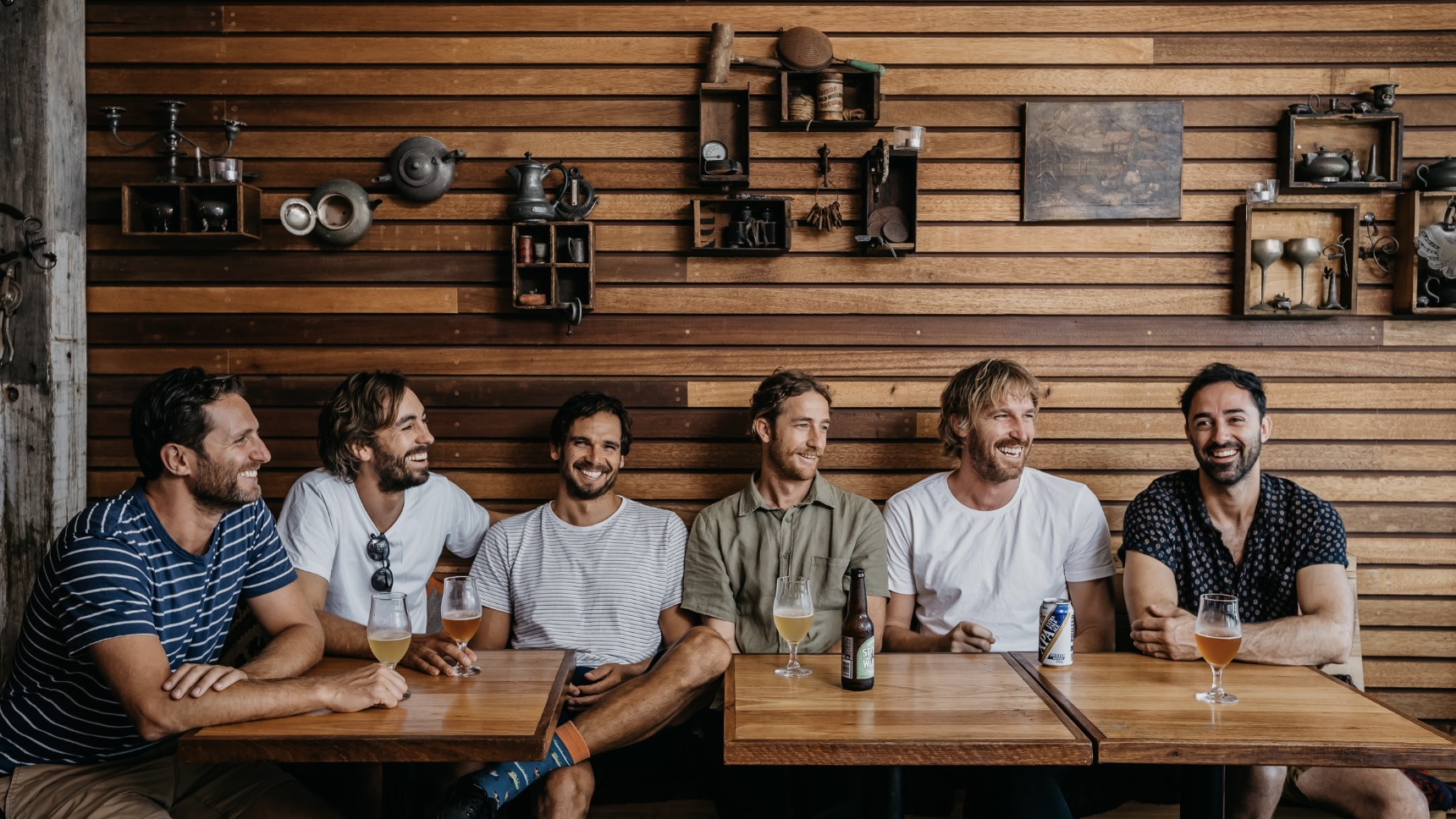 L-R: Jeff Bennett, Chris Sorrell, Mark LaBrooy, Sam Reid-Boquist, Darren Robertson, Andy Allen. Photo: courtesy of Three Blue Ducks