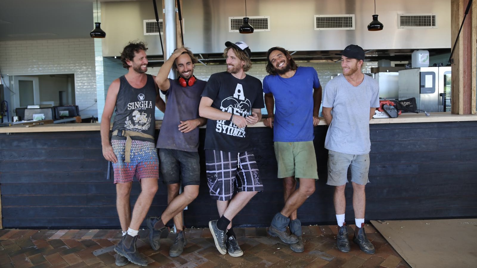 L-R: Jeff Bennett, Chris Sorrell, Darren Robertson, Mark LaBrooy, Sam Reid-Boquist. Photo: courtesy of Three Blue Ducks